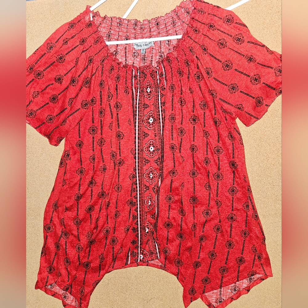 Absolutely Famous 3x baby doll top